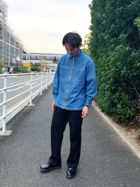 「WISLOM（ウィズロム）のアイテム」を使った、木山正己さん（メンズ・176cm）の春コーディネート