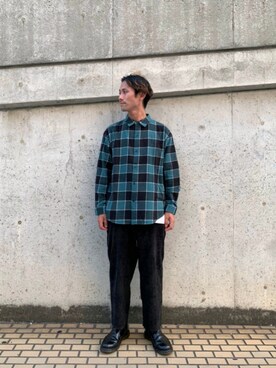 「BIG MAC（ビッグマック）のアイテム（パンツ）」を使った、木山正己さん（メンズ・176cm）の秋コーディネート