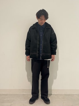 「WISLOM（ウィズロム）のアイテム」を使った、木山正己さん（メンズ・176cm）の冬コーディネート