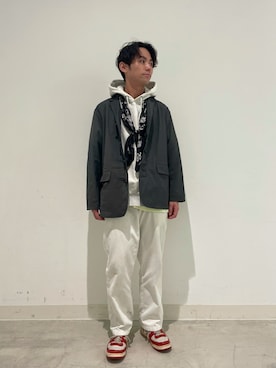 「チャイナシャツ」｜「アイテム（ジャケット/アウター）」を使った、木山正己さん（メンズ・176cm）の春コーディネート