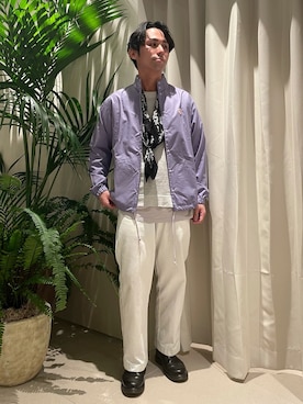 「Vincent et Mireille（バンソンエミレイユ）のアイテム（ブルゾン）」を使った、木山正己さん（メンズ・176cm）の春コーディネート