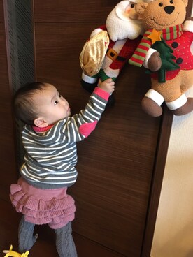 「つかまり立ち」｜かいまさん（キッズ・70cm）の冬コーディネート