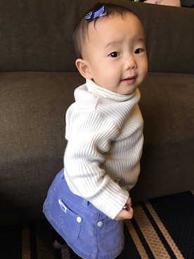 「つかまり立ち」｜かいまさん（キッズ・70cm）の冬コーディネート