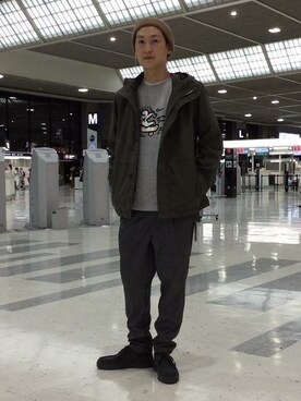 「Keith Haring（キース・ヘリング）のアイテム」を使った、慈道 一磨さん（メンズ・170cm）の秋コーディネート