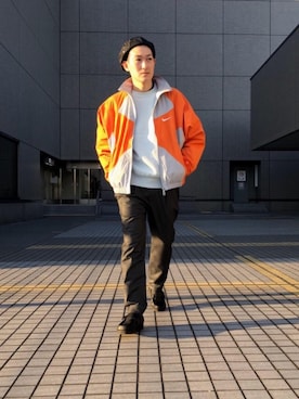 「halo commodity（ハロ　コモディティー）のアイテム（ハンチング/ベレー帽）」を使った、慈道 一磨さん（メンズ・170cm）の冬コーディネート