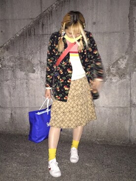 「家」｜「アイテム（ジャケット/アウター）」を使った、クリヤマさん（レディース・158cm）の春コーディネート