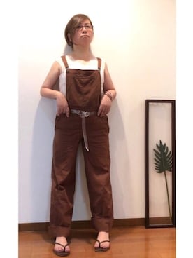 「メガネ女子」｜「アイテム（ビーチサンダル）」を使った、はんだぱんださん（レディース・146cm）の夏コーディネート