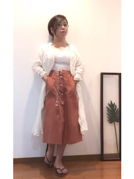 「メガネ女子」｜「アイテム（ビーチサンダル）」を使った、はんだぱんださん（レディース・146cm）の夏コーディネート