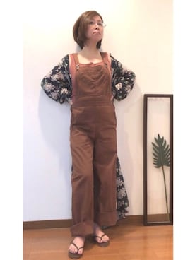 「メガネ女子」｜「アイテム（ビーチサンダル）」を使った、はんだぱんださん（レディース・146cm）の夏コーディネート