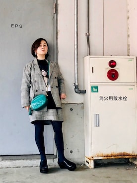 「柄Tシャツ」｜「アイテム（セットアップ）」を使った、はんだぱんださん（レディース・146cm）の春コーディネート