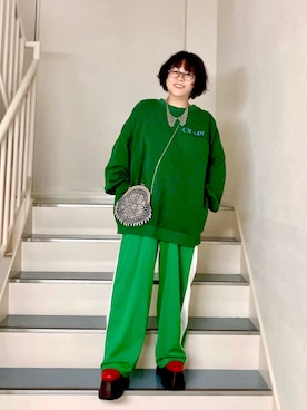 「stradivarius（ストラディバリウス）のアイテム（アクセサリー）」を使った、はんだぱんださん（レディース・146cm）の冬コーディネート