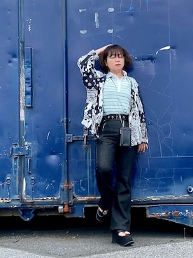 「アイテム（ポロシャツ）」を使った、はんだぱんださん（レディース・146cm）の春コーディネート