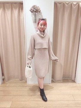 マジェスティックレゴン名古屋近鉄店スタッフさん（レディース・152cm）の冬コーディネート