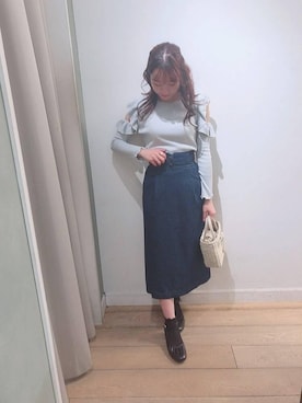 「MAJESTIC LEGON（マジェスティックレゴン）のアイテム（バレッタ/ヘアクリップ）」を使った、マジェスティックレゴン名古屋近鉄店スタッフさん（レディース・152cm）の春コーディネート