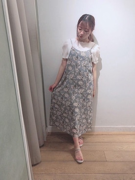 「MAJESTIC LEGON（マジェスティックレゴン）のアイテム（バレッタ/ヘアクリップ）」を使った、マジェスティックレゴン名古屋近鉄店スタッフさん（レディース・152cm）の春コーディネート