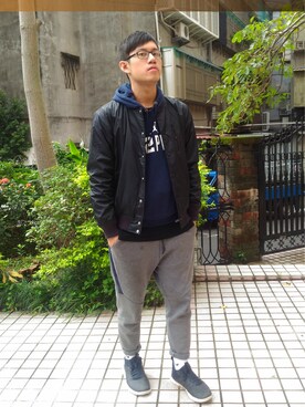 「REMIX（リミックス）のアイテム（スウェット）」を使った、JEDIさん（メンズ・177cm）の秋コーディネート