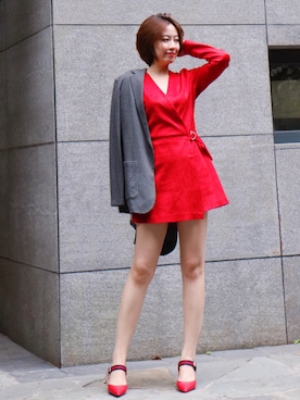 「通勤コーデ」｜「アイテム（つなぎ/オールインワン）」を使った、SISSIYOUNGさん（レディース・160cm）の秋コーディネート