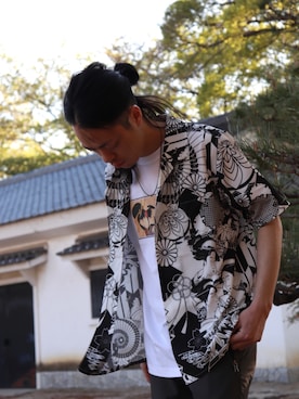 「アイテム（トップス）」を使った、杉本 博之（和柄が好きな人）さん（メンズ・171cm・20代）の春コーディネート
