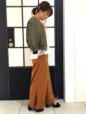 「laboratory work（ラボラトリーワーク）のアイテム（ジャケット/アウター）」を使った、Chisaさん（レディース・154cm）の春コーディネート