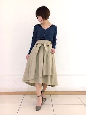 「laboratory work（ラボラトリーワーク）のアイテム（パンプス）」を使った、Chisaさん（レディース・154cm）の秋コーディネート