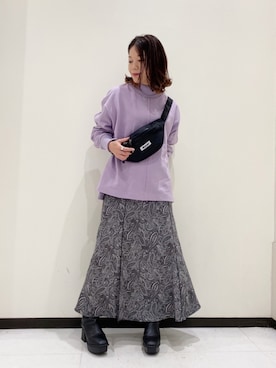 「PAGEBOY（ページボーイ）のハイネックウラケプルオーバー(トレーナー/スウェット)（スウェット）」を使った、Chisaさん（レディース・154cm）の秋コーディネート