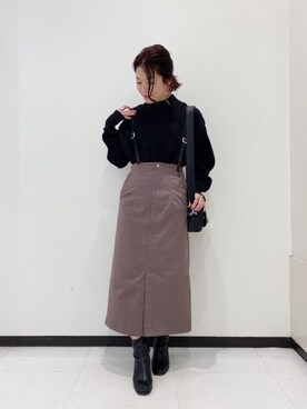 「PAGEBOY（ページボーイ）のハイネックウラケプルオーバー(トレーナー/スウェット)（スウェット）」を使った、Chisaさん（レディース・154cm）の秋コーディネート