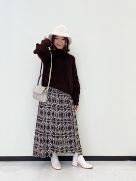 「PAGEBOY（ページボーイ）のハクミニショルダーBAG（ショルダーバッグ）」を使った、Chisaさん（レディース・154cm）の冬コーディネート