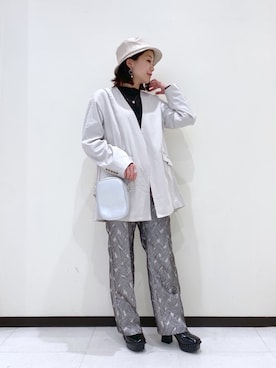 「PAGEBOY（ページボーイ）のアイテム（ノーカラージャケット）」を使った、Chisaさん（レディース・154cm）の春コーディネート