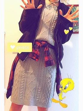 「RETRO GIRL（レトロガール）のアイテム（ミリタリージャケット）」を使った、さくらさん（レディース・163cm）の冬コーディネート