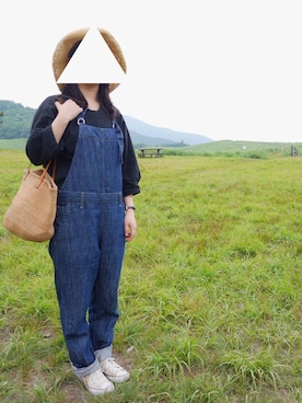 「アイテム（サロペット/オーバーオール）」を使った、tiyさん（レディース・153cm）の夏コーディネート