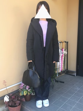 「アイテム（ピーコート）」を使った、tiyさん（レディース・153cm）の冬コーディネート