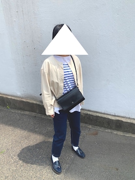 「DANTON（ダントン）のアイテム（ノーカラージャケット）」を使った、tiyさん（レディース・153cm）の春コーディネート