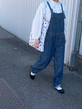 「UNIQLO（ユニクロ）のソフトコットンギャザーブラウス（7分袖）（シャツ/ブラウス）」を使った、tiyさん（レディース・153cm）の春コーディネート
