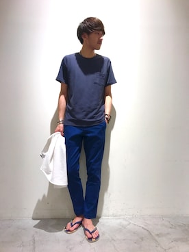 「havaianas（ハワイアナス）のアイテム（ビーチサンダル）」を使った、こじまさん（メンズ・178cm）の春コーディネート