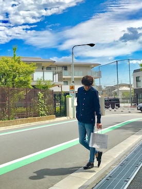 「oblekt（オブレクト）のアイテム（パンツ）」を使った、こじまさん（メンズ・178cm）の秋コーディネート