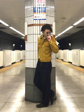 「IL BISONTE（イルビゾンテ）のアイテム（財布/小物）」を使った、こじまさん（メンズ・178cm）の秋コーディネート