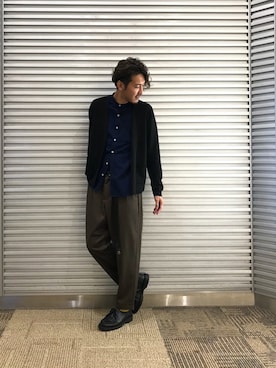 「KLEMAN（クレマン）のアイテム（モカシン/デッキシューズ）」を使った、こじまさん（メンズ・178cm）の秋コーディネート