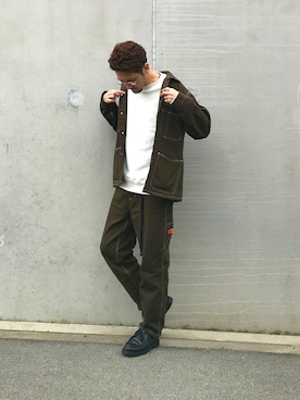 「KLEMAN（クレマン）のアイテム（モカシン/デッキシューズ）」を使った、こじまさん（メンズ・178cm）の冬コーディネート
