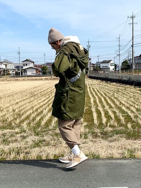 「orcival」｜「アイテム（ニットキャップ/ビーニー）」を使った、こじまさん（メンズ・178cm）の春コーディネート