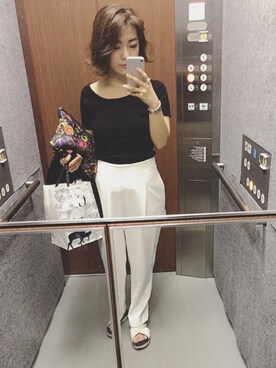 「Another Edition」｜「アイテム（スラックス）」を使った、makiさん（レディース・152cm）の夏コーディネート