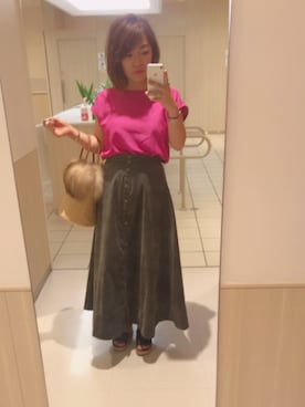 「COMPILATION（コンピレーション）のアイテム」を使った、makiさん（レディース・152cm）の夏コーディネート