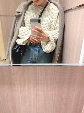 「MOUSSY（マウジー）のMVS SKINNY（デニムパンツ）」を使った、makiさん（レディース・152cm）の春コーディネート