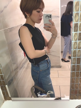 「rag & bone（ラグアンドボーン）のアイテム（トップス）」を使った、makiさん（レディース・152cm）の夏コーディネート