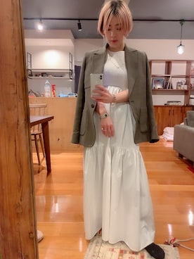 「All Blues（オールブルース）のアイテム」を使った、makiさん（レディース・152cm）の春コーディネート