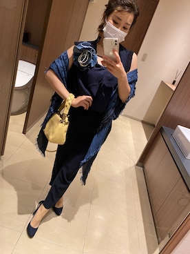 「JUSGLITTY（ジャスグリッティー）のアイテム（パンツ）」を使った、fmk.さん（レディース・157cm）の春コーディネート