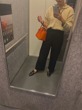 「BALLY（バリー）のアイテム（バッグ、オレンジ系）」を使った、aさん（レディース）の秋コーディネート