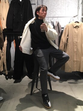 「koe（コエ）のアイテム（ブルゾン）」を使った、🦋¥U🦋さん（メンズ・180cm）の秋コーディネート
