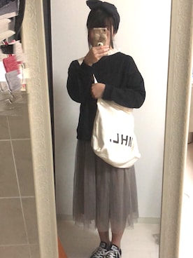 「マーガレット・ハウエル(MARGARET HOWELL)」｜「アイテム（スウェット）」を使った、ぽんさん（レディース・156cm）の秋コーディネート
