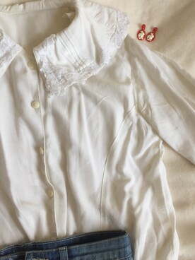 「アイテム（アクセサリー、レッド系）」を使った、るしさん（レディース・158cm）の春コーディネート