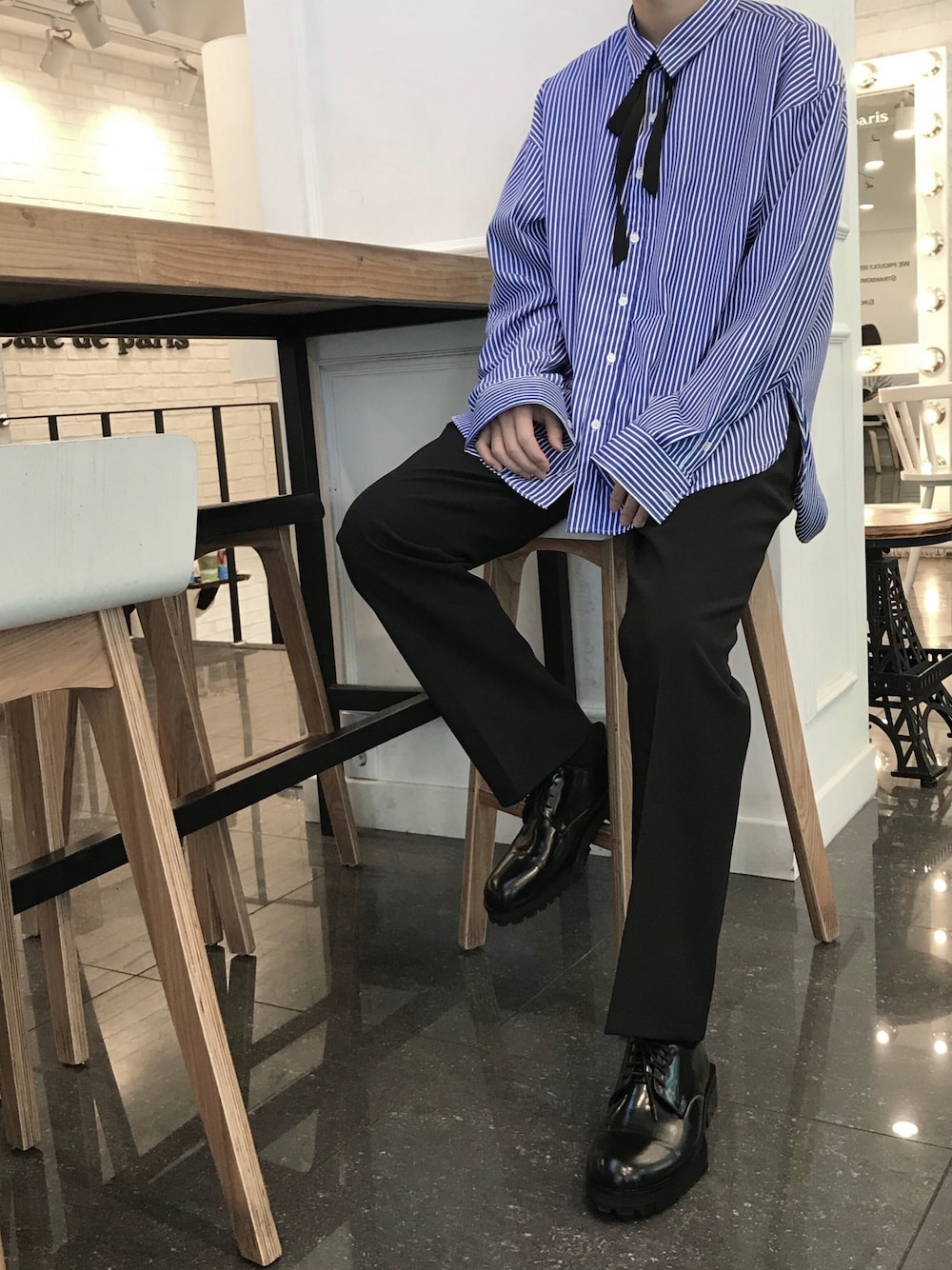 「春コーデ、オトナカジュアル、シンプル、スラックス、GUCCI」｜「GUCCIのアイテム（アクセサリー、ブラック系）」を使った、みずきさん（メンズ・170cm）の春コーディネートの1枚目の写真